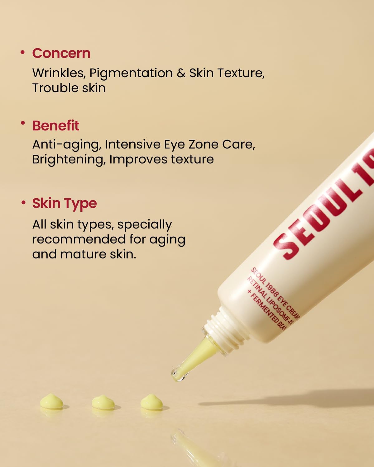 K-SECRET SEOUL 1988 Eye Cream : Retinal Liposome 4% + Fermented Bean